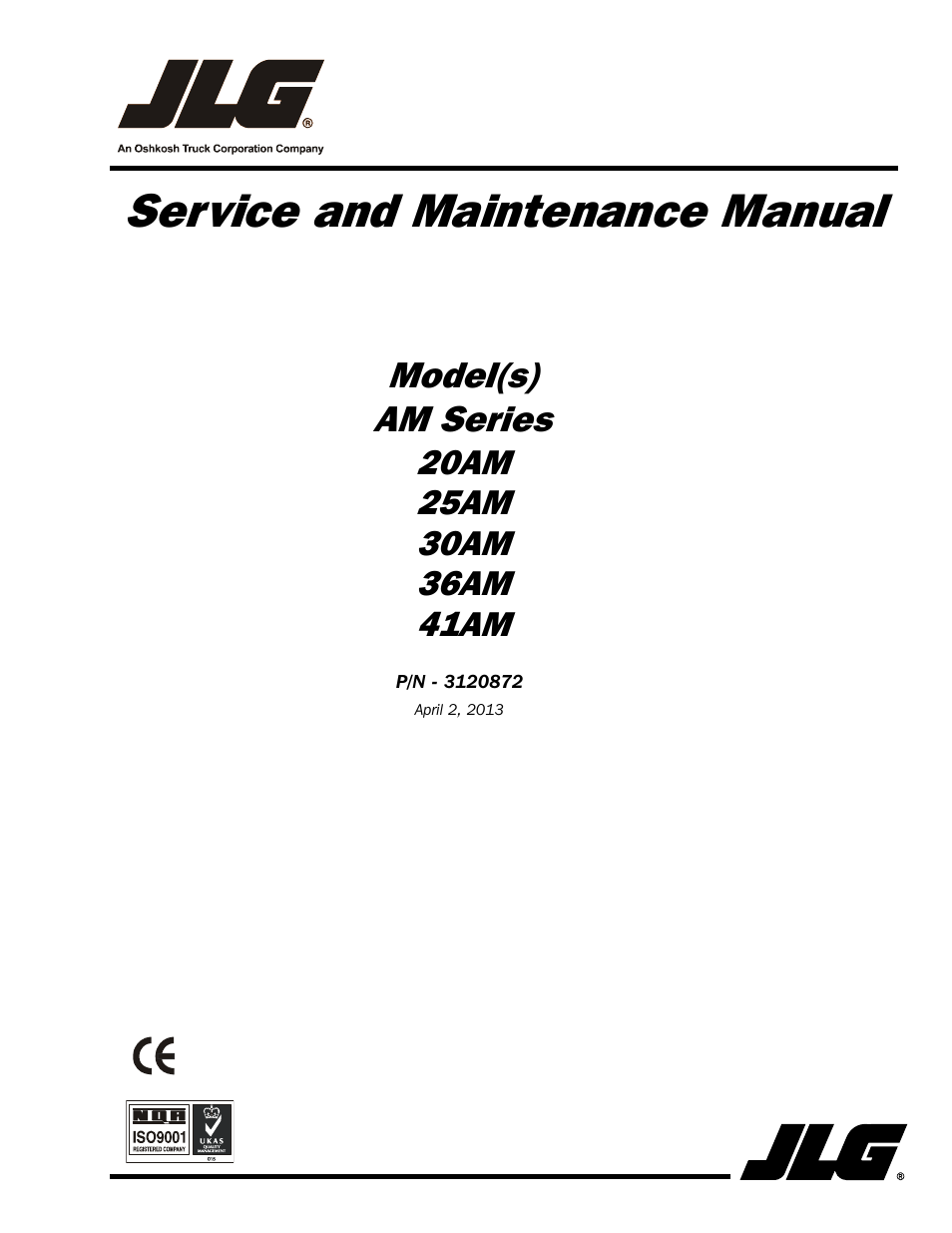 JLG 41AM (3120872) Service Manual User Manual | 76 pages