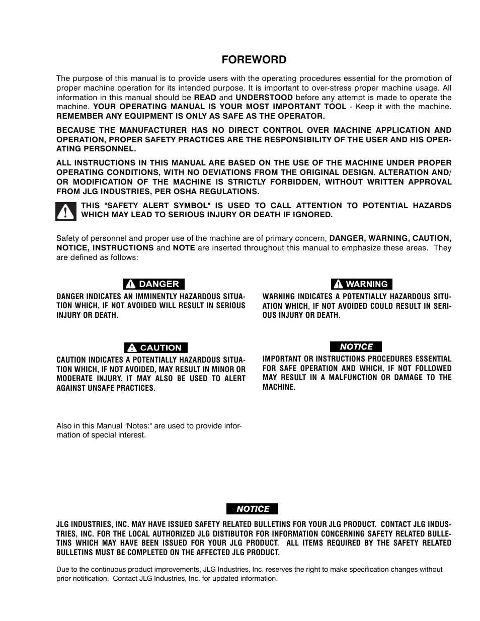 Foreword | JLG 41AM (3120872) Service Manual User Manual | Page 3 / 76