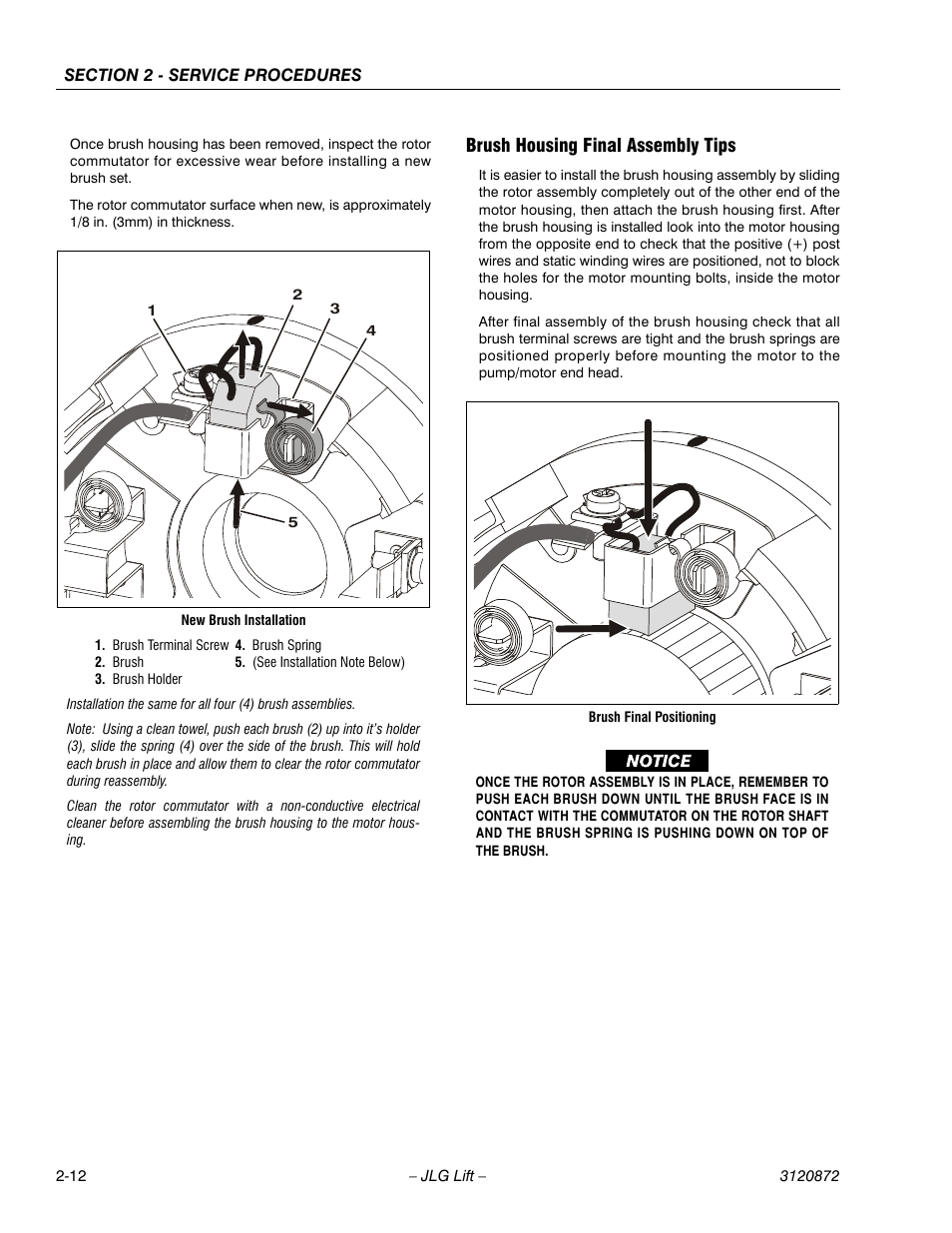 Brush housing final assembly tips, Brush housing final assembly tips -12 | JLG 41AM (3120872) Service Manual User Manual | Page 34 / 76