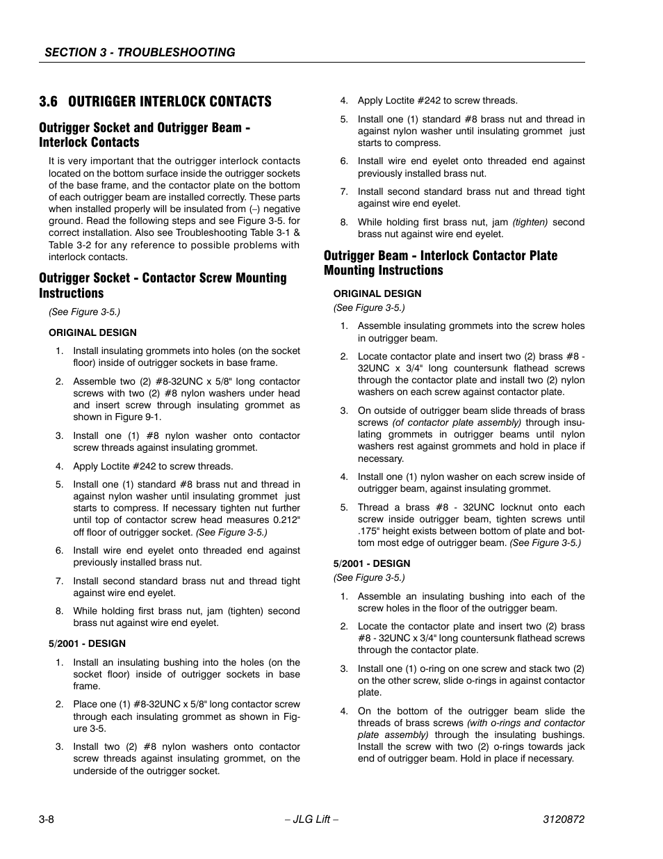 6 outrigger interlock contacts, 6 outrigger interlock contacts -8 | JLG 41AM (3120872) Service Manual User Manual | Page 66 / 76