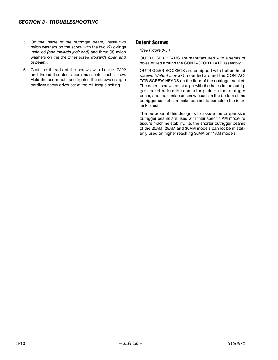 Detent screws, Detent screws -10 | JLG 41AM (3120872) Service Manual User Manual | Page 68 / 76