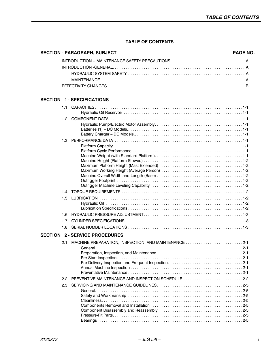 JLG 41AM (3120872) Service Manual User Manual | Page 7 / 76