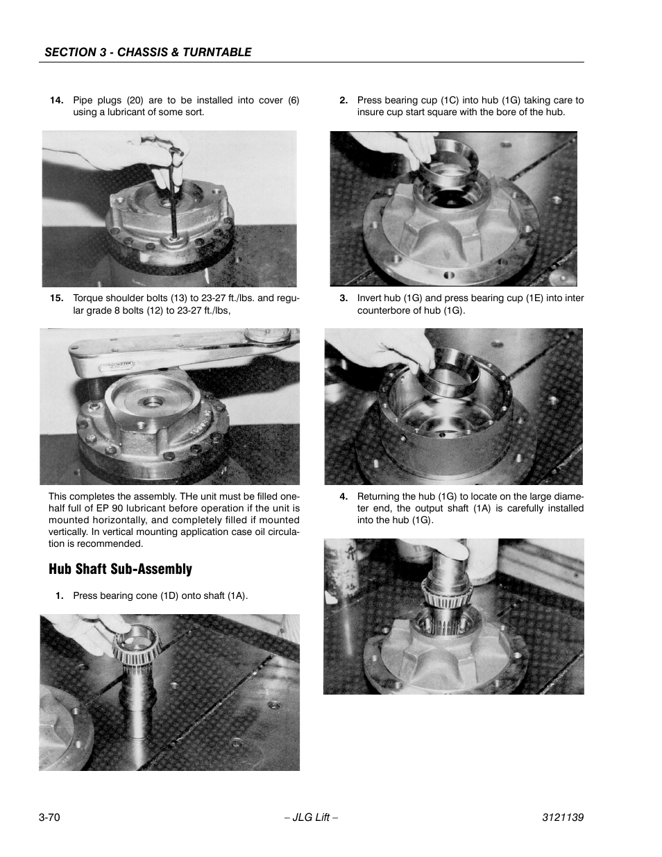 Hub shaft sub-assembly, Hub shaft sub-assembly -70 | JLG 800S Service Manual User Manual | Page 116 / 372