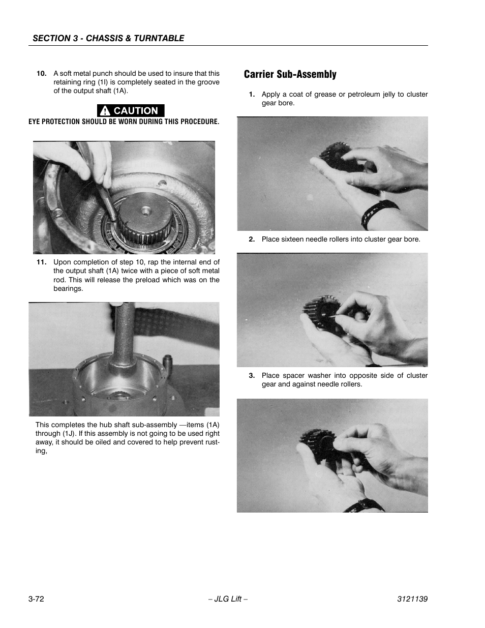 Carrier sub-assembly, Carrier sub-assembly -72 | JLG 800S Service Manual User Manual | Page 118 / 372