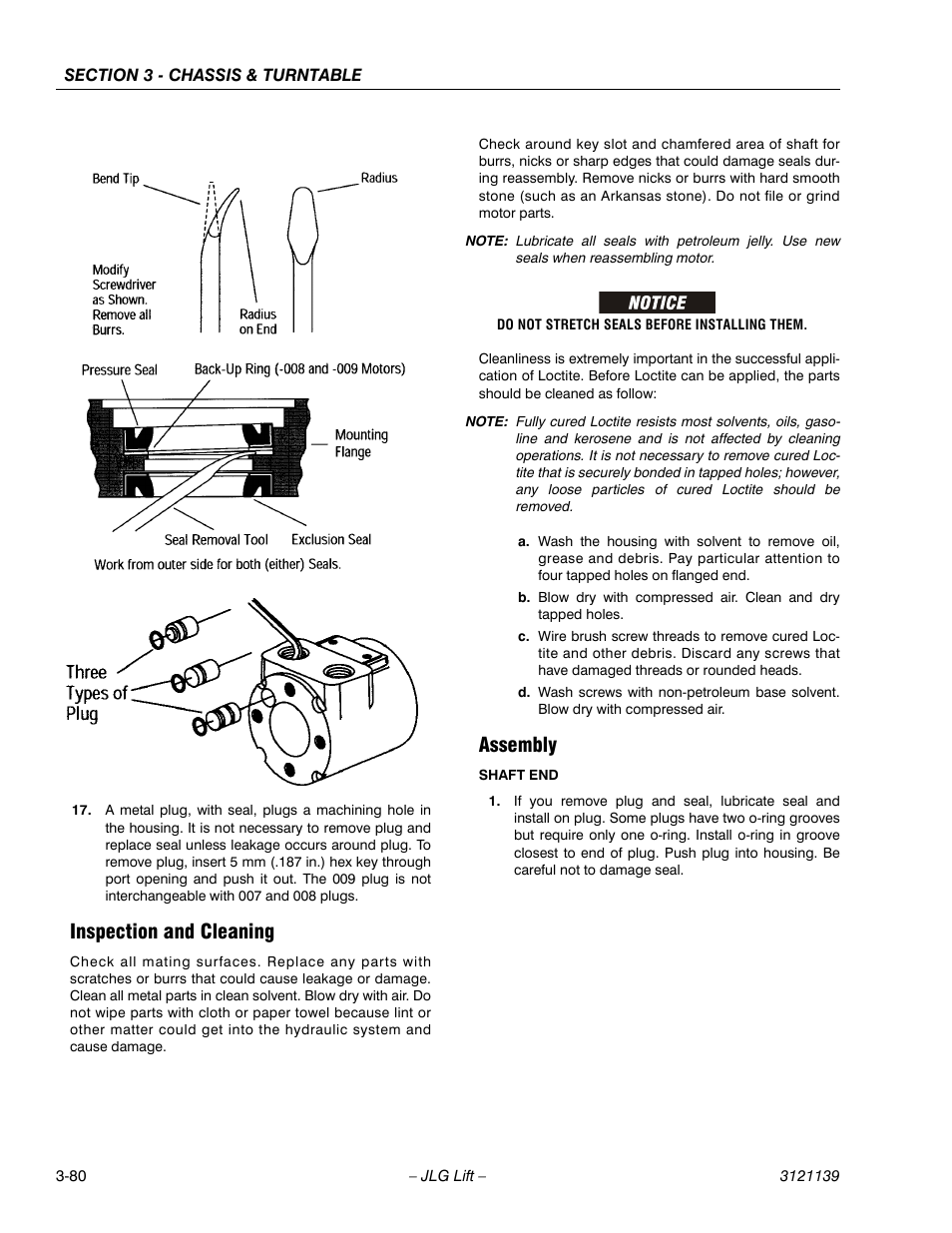 Inspection and cleaning, Assembly, Inspection and cleaning -80 assembly -80 | JLG 800S Service Manual User Manual | Page 126 / 372