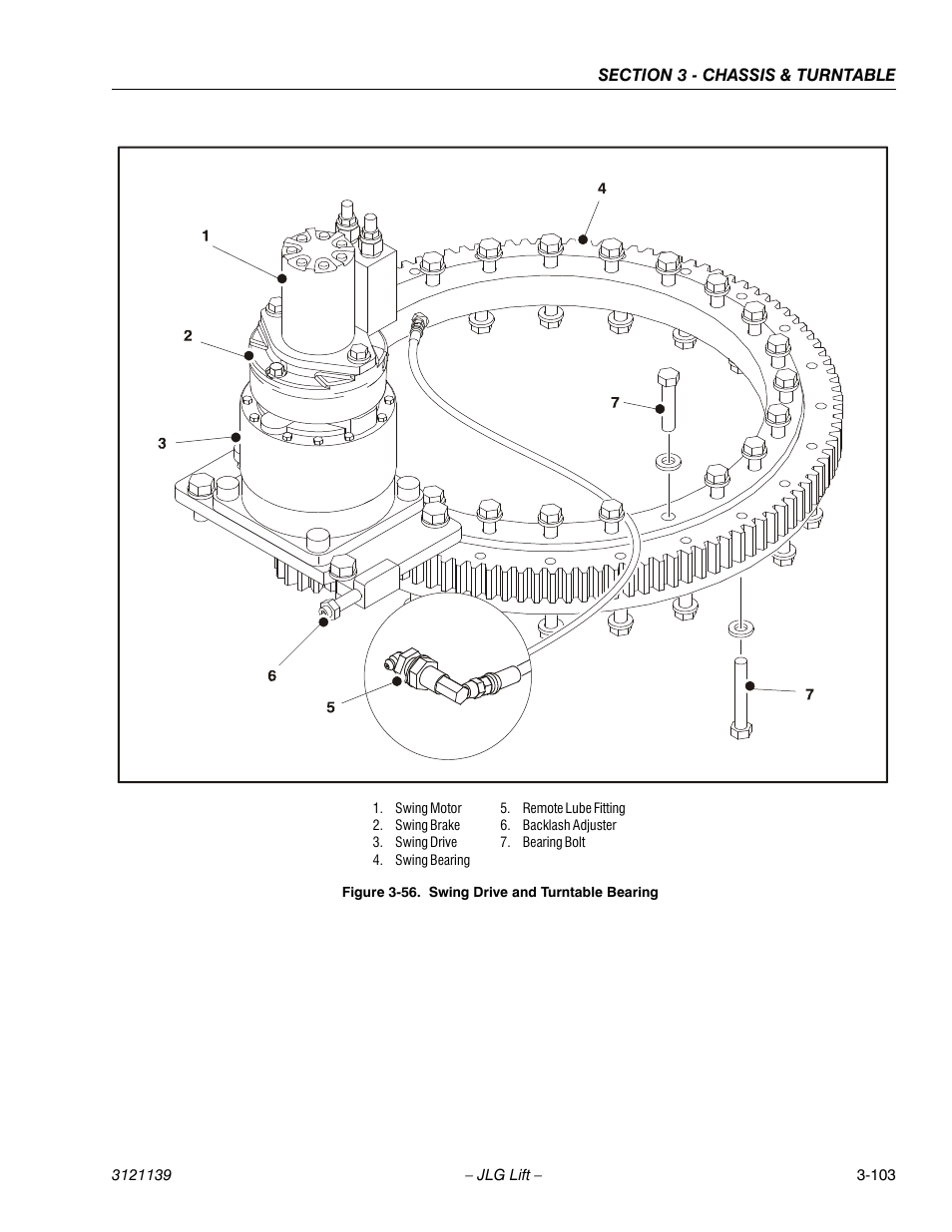 Swing drive and turntable bearing -103 | JLG 800S Service Manual User Manual | Page 149 / 372