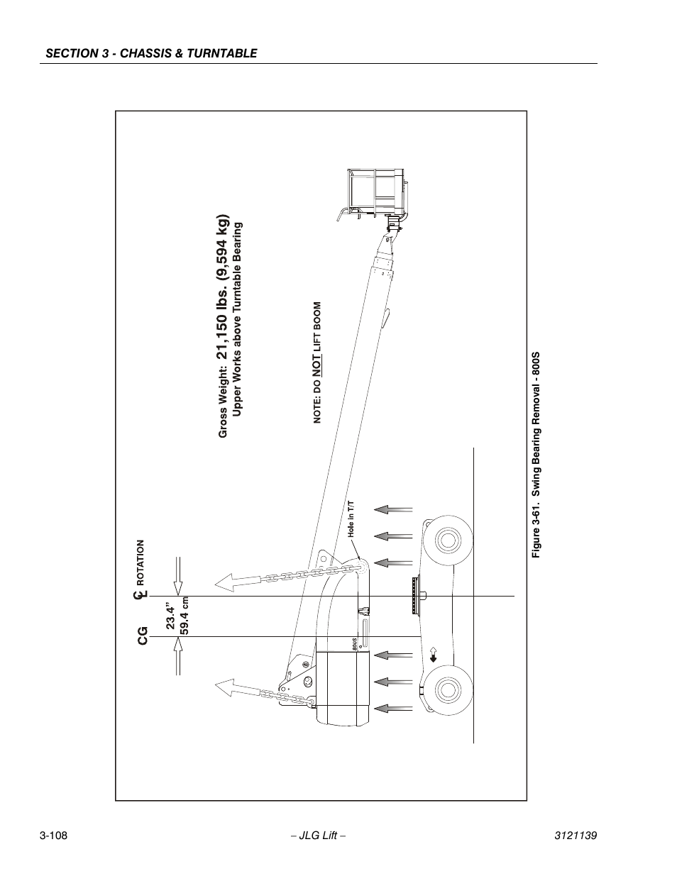 Swing bearing removal - 800s -108 | JLG 800S Service Manual User Manual | Page 154 / 372