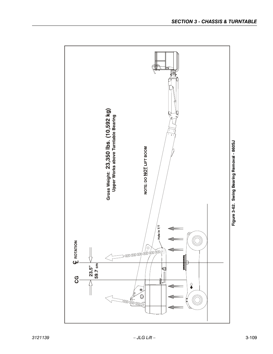 Swing bearing removal - 860sj -109 | JLG 800S Service Manual User Manual | Page 155 / 372