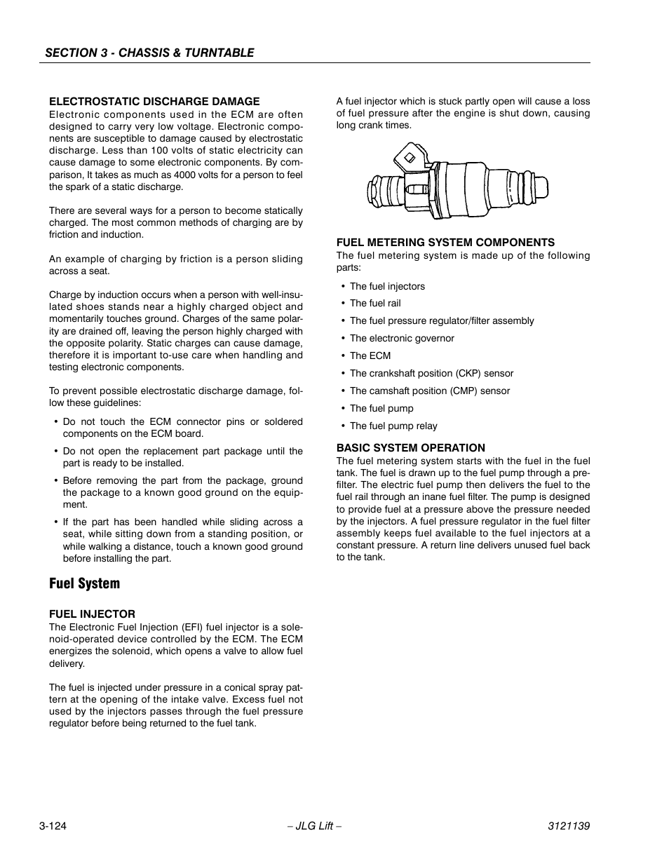 Fuel system, Fuel system -124 | JLG 800S Service Manual User Manual | Page 170 / 372