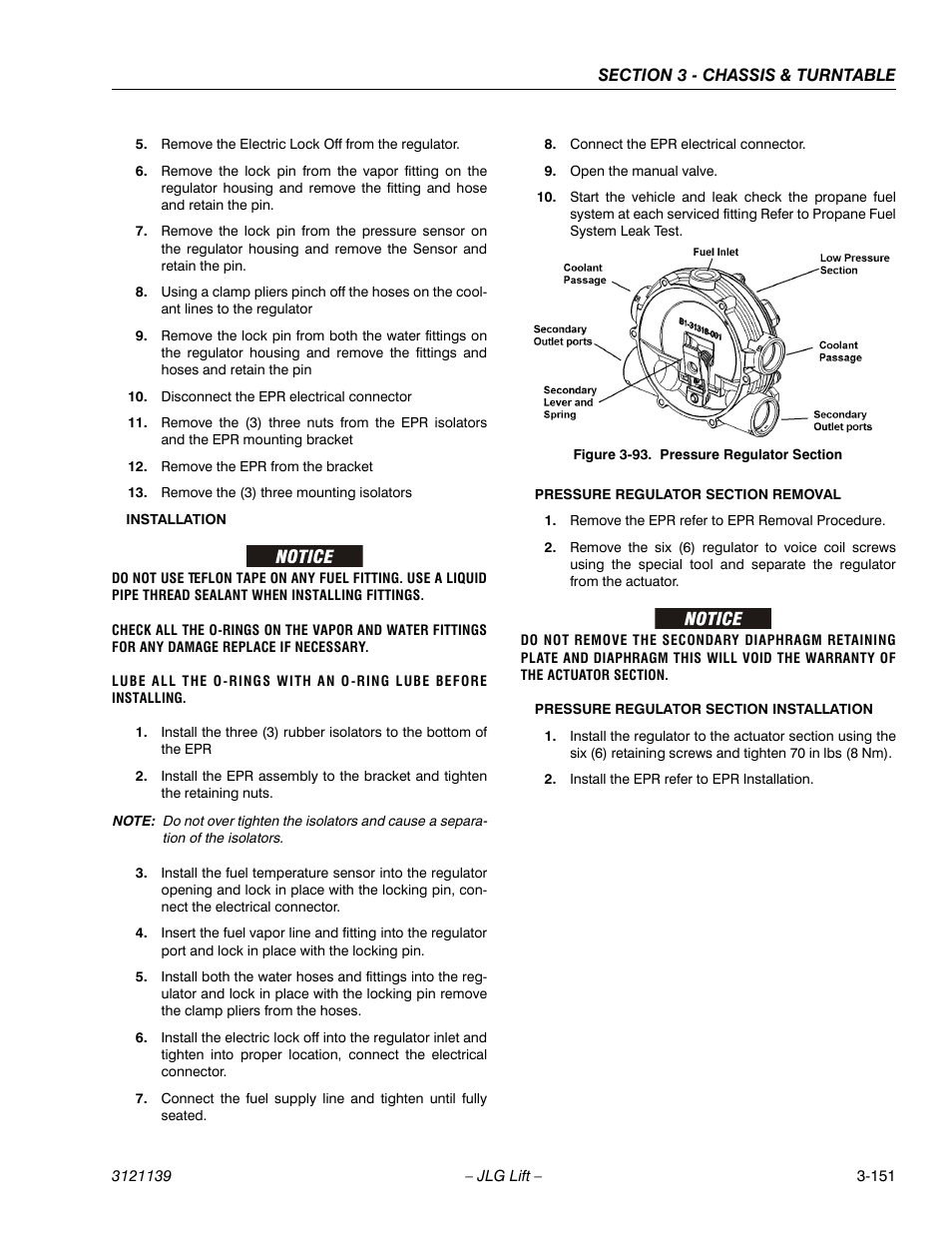 Pressure regulator section -151 | JLG 800S Service Manual User Manual | Page 197 / 372