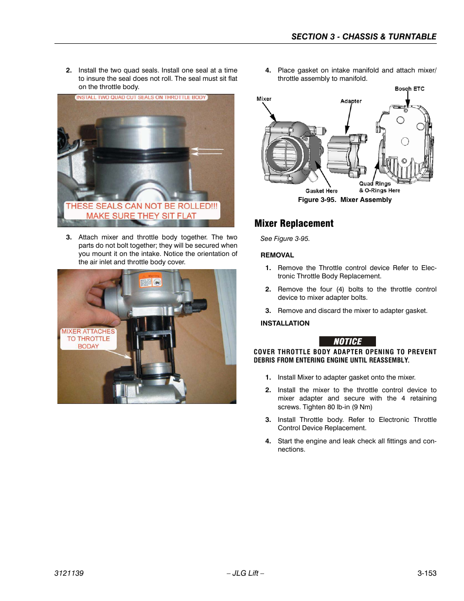 Mixer replacement, Mixer replacement -153, Mixer assembly -153 | JLG 800S Service Manual User Manual | Page 199 / 372