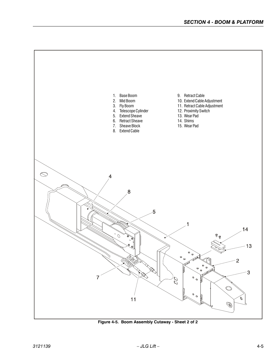 Boom assembly cutaway - sheet 2 of 2 -5 | JLG 800S Service Manual User Manual | Page 221 / 372