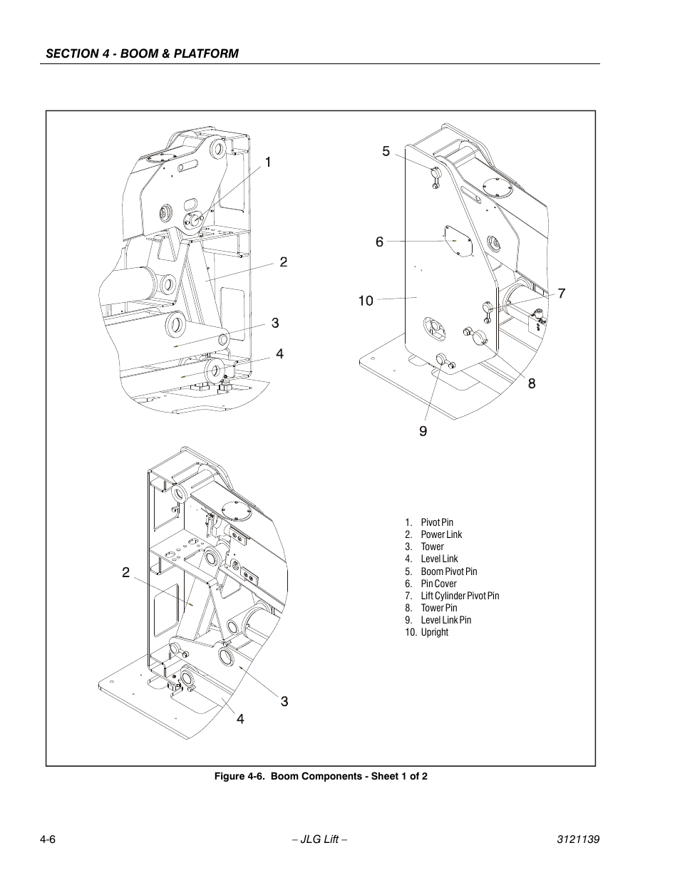 Boom components - sheet 1 of 2 -6 | JLG 800S Service Manual User Manual | Page 222 / 372