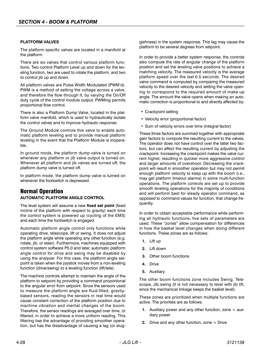 Normal operation, Normal operation -28 | JLG 800S Service Manual User Manual | Page 244 / 372