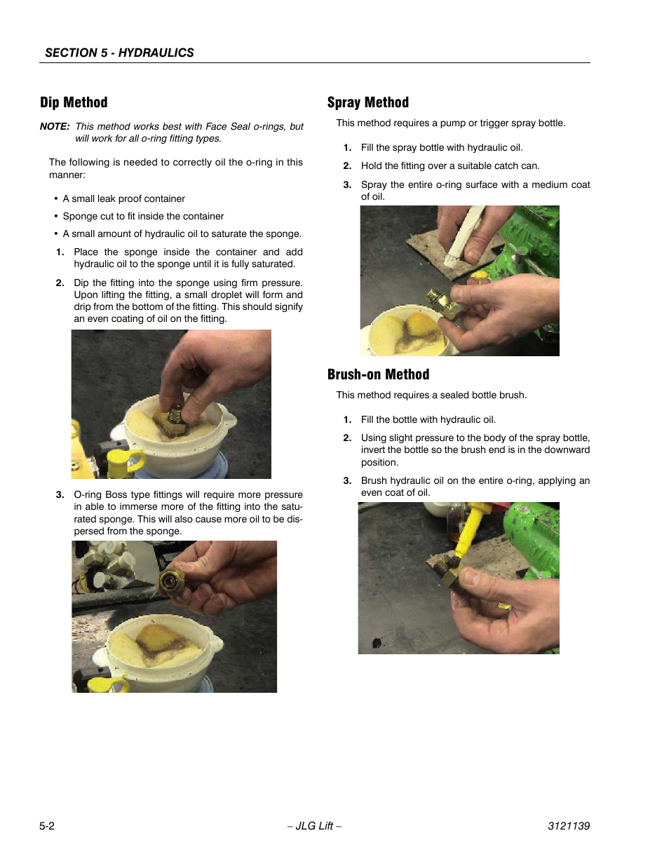 Dip method, Spray method, Brush-on method | Dip method -2 spray method -2 brush-on method -2 | JLG 800S Service Manual User Manual | Page 272 / 372