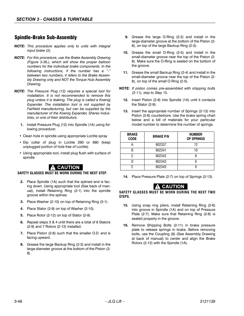 Spindle-brake sub-assembly, Spindle-brake sub-assembly -46 | JLG 800S Service Manual User Manual | Page 92 / 372