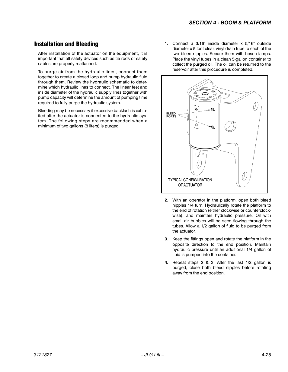 Installation and bleeding, Installation and bleeding -25 | JLG M400 Service Manual Service Manual User Manual | Page 141 / 258