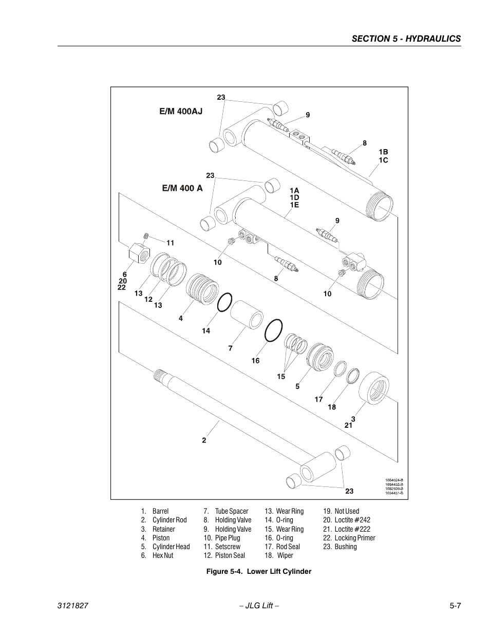 Lower lift cylinder -7 | JLG M400 Service Manual Service Manual User Manual | Page 161 / 258