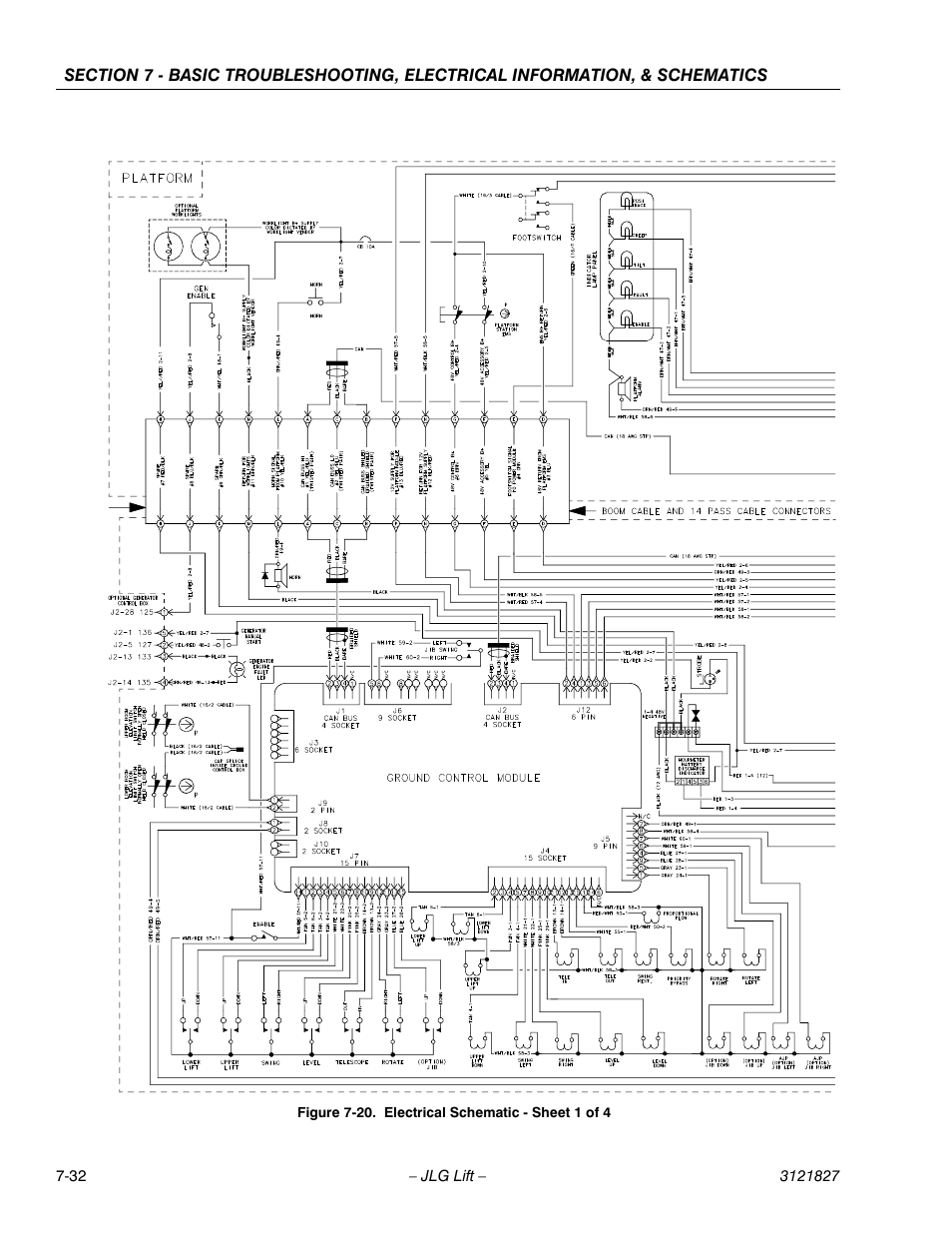 Electrical schematic - sheet 1 of 4 -32 | JLG M400 Service Manual Service Manual User Manual | Page 246 / 258