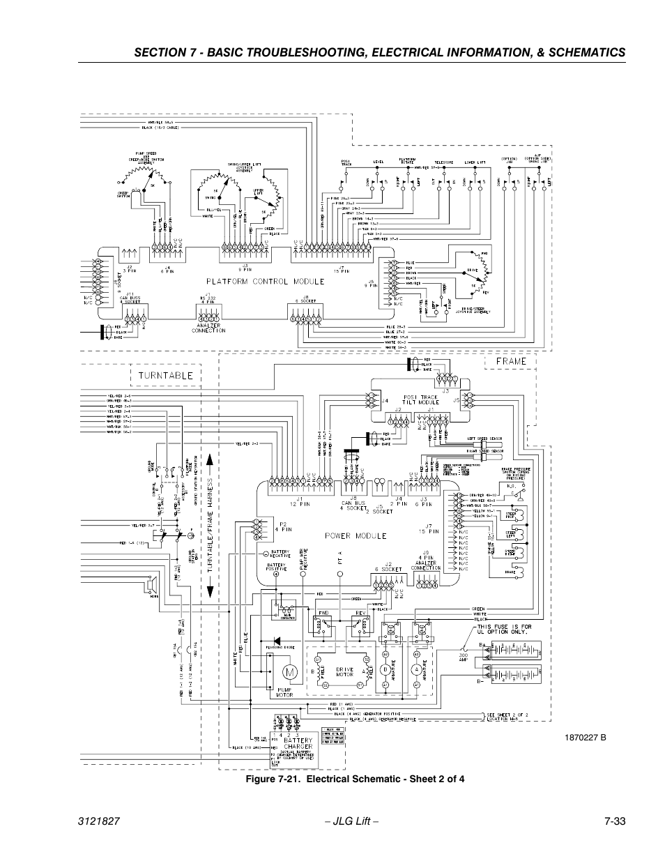 Electrical schematic - sheet 2 of 4 -33 | JLG M400 Service Manual Service Manual User Manual | Page 247 / 258