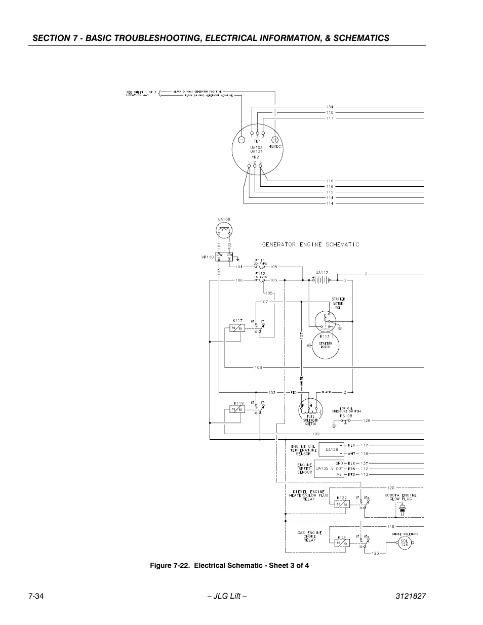 Electrical schematic - sheet 3 of 4 -34 | JLG M400 Service Manual Service Manual User Manual | Page 248 / 258