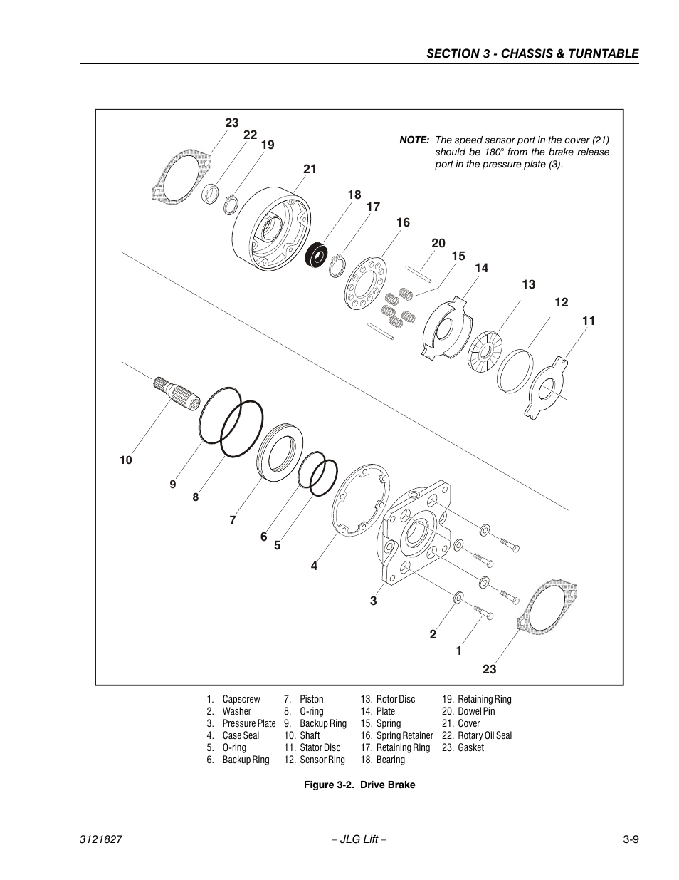 Drive brake -9 | JLG M400 Service Manual Service Manual User Manual | Page 51 / 258