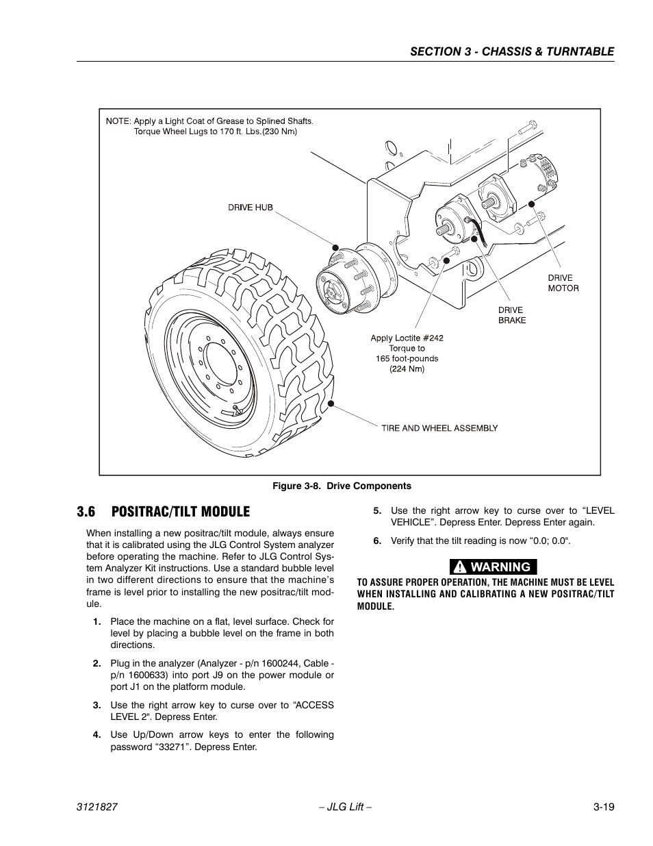 6 positrac/tilt module, Positrac/tilt module -19, Drive components -19 | JLG M400 Service Manual Service Manual User Manual | Page 61 / 258