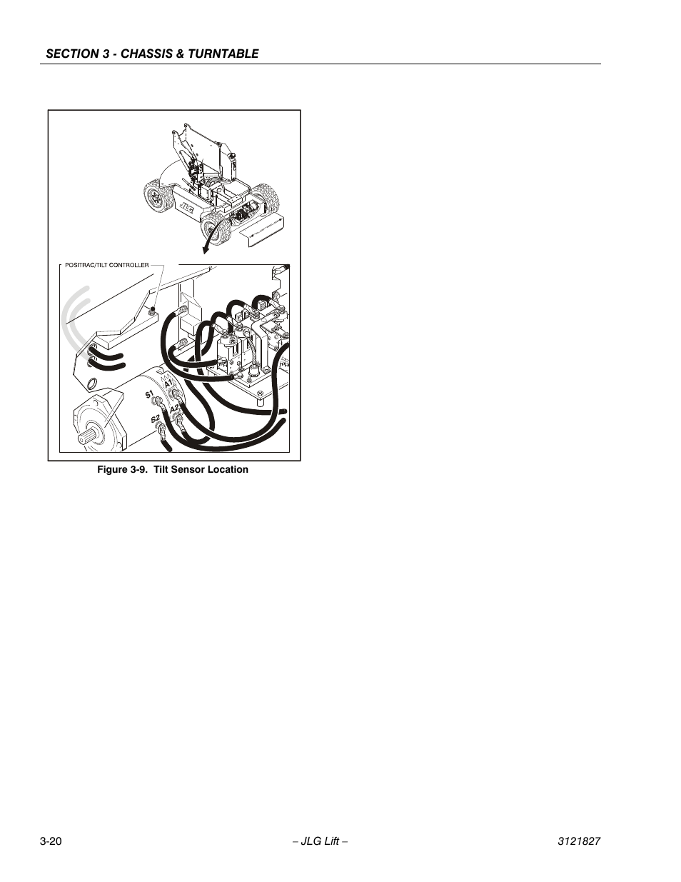 Tilt sensor location -20 | JLG M400 Service Manual Service Manual User Manual | Page 62 / 258