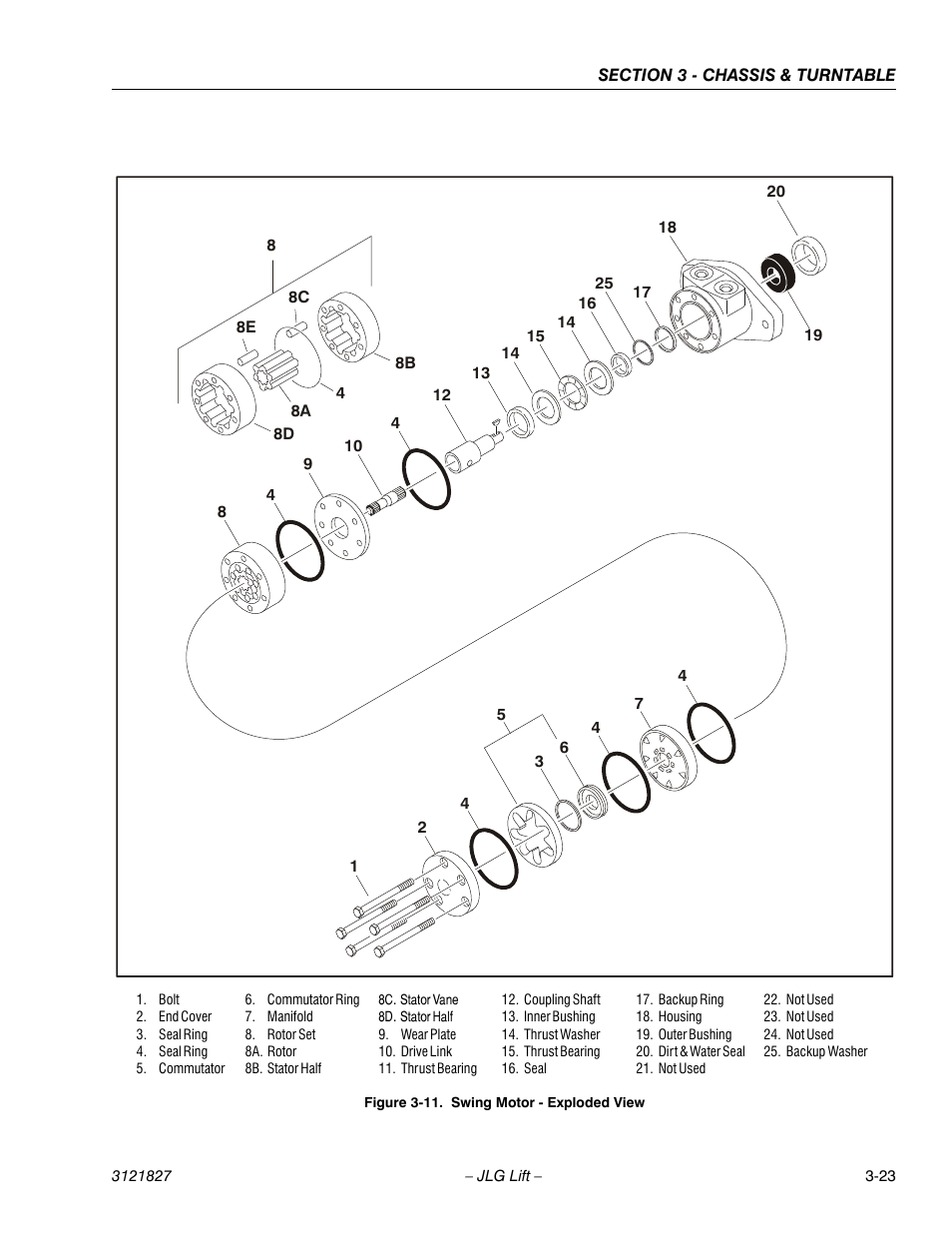 Swing motor - exploded view -23 | JLG M400 Service Manual Service Manual User Manual | Page 65 / 258