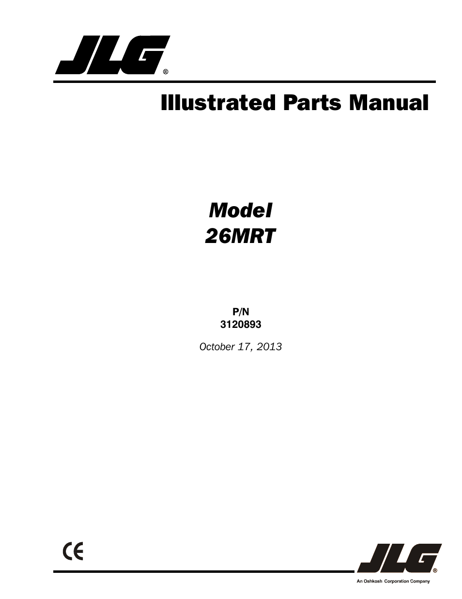 JLG 26MRT Parts Manual User Manual | 130 pages
