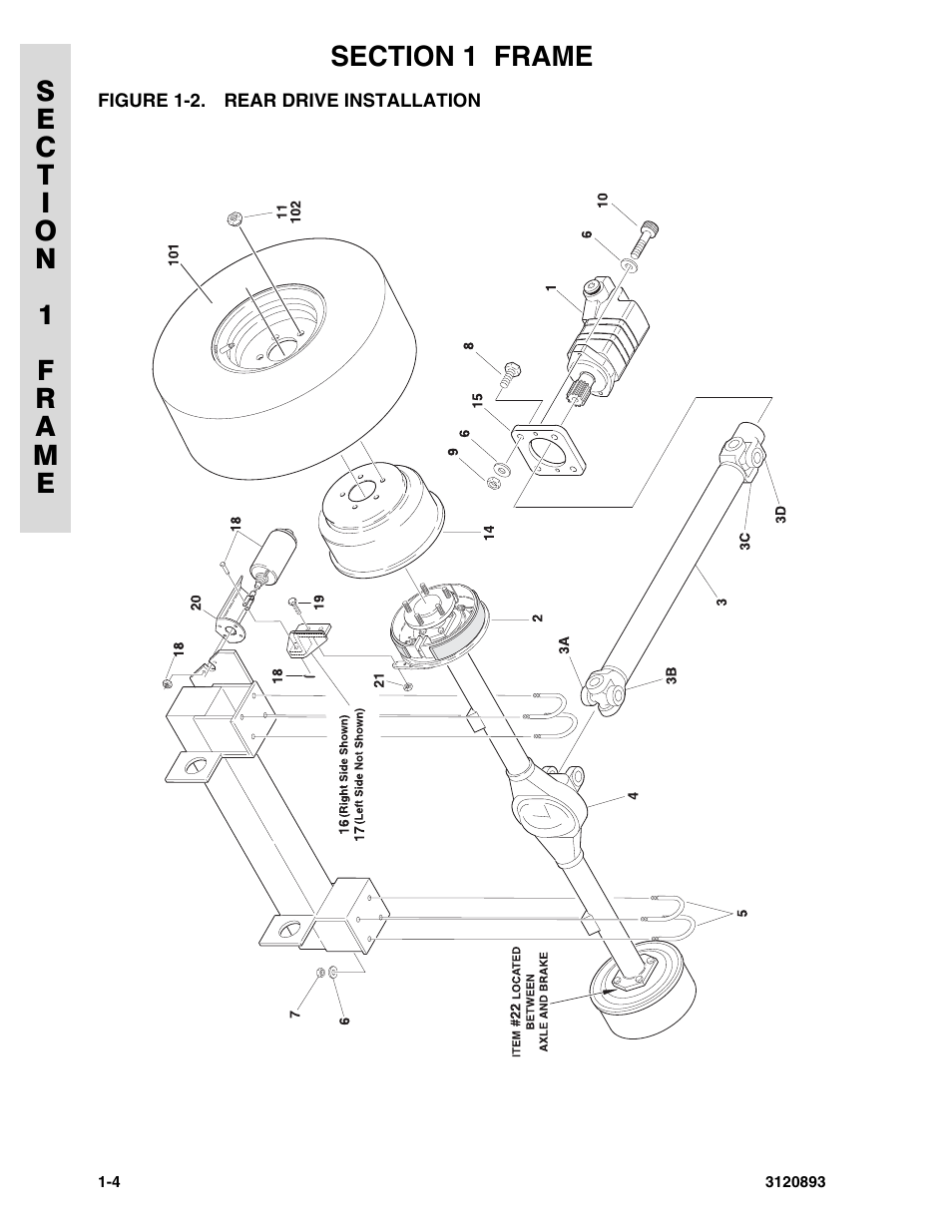 Figure 1-2. rear drive installation, Rear drive installation -4 | JLG 26MRT Parts Manual User Manual | Page 10 / 130