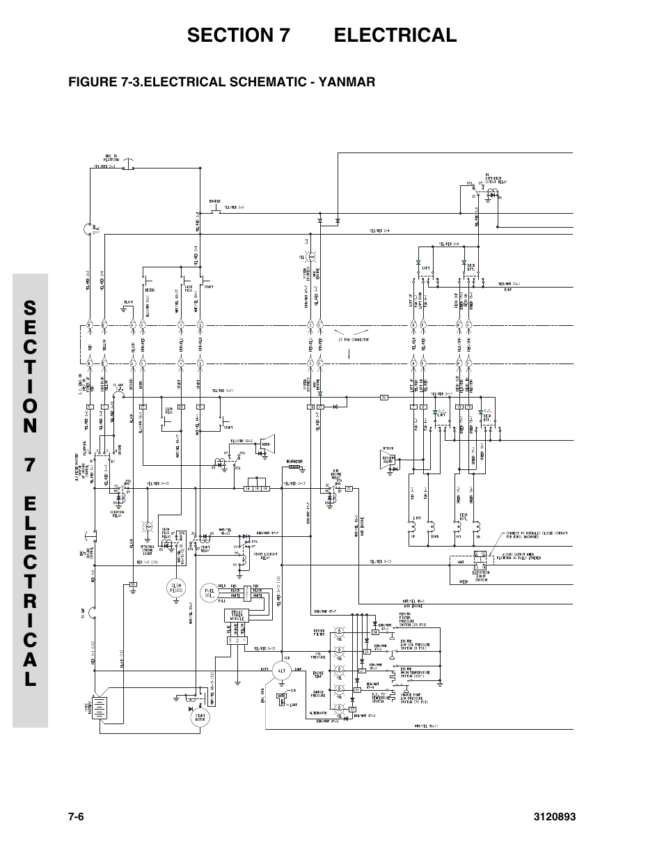 Figure 7-3. electrical schematic - yanmar, Electrical schematic - yanmar -6 | JLG 26MRT Parts Manual User Manual | Page 110 / 130