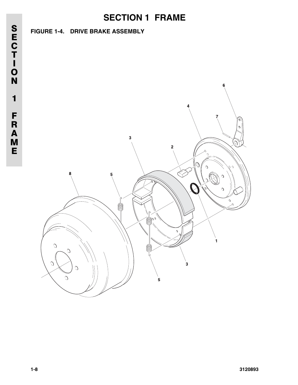 Figure 1-4. drive brake assembly, Drive brake assembly -8 | JLG 26MRT Parts Manual User Manual | Page 14 / 130