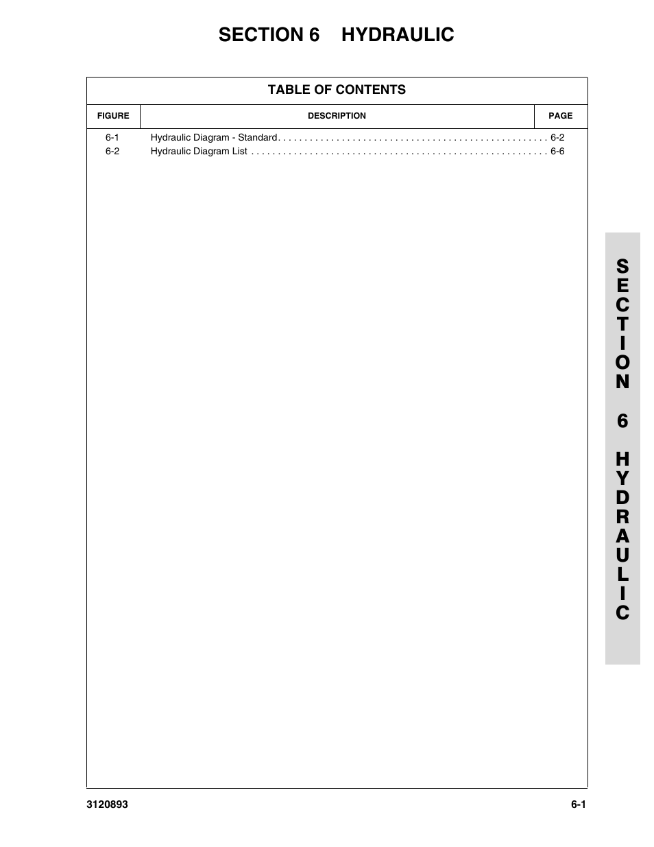 Section 6 hydraulic, Section 6 - hydraulic -1 | JLG 26MRT Parts Manual User Manual | Page 99 / 130