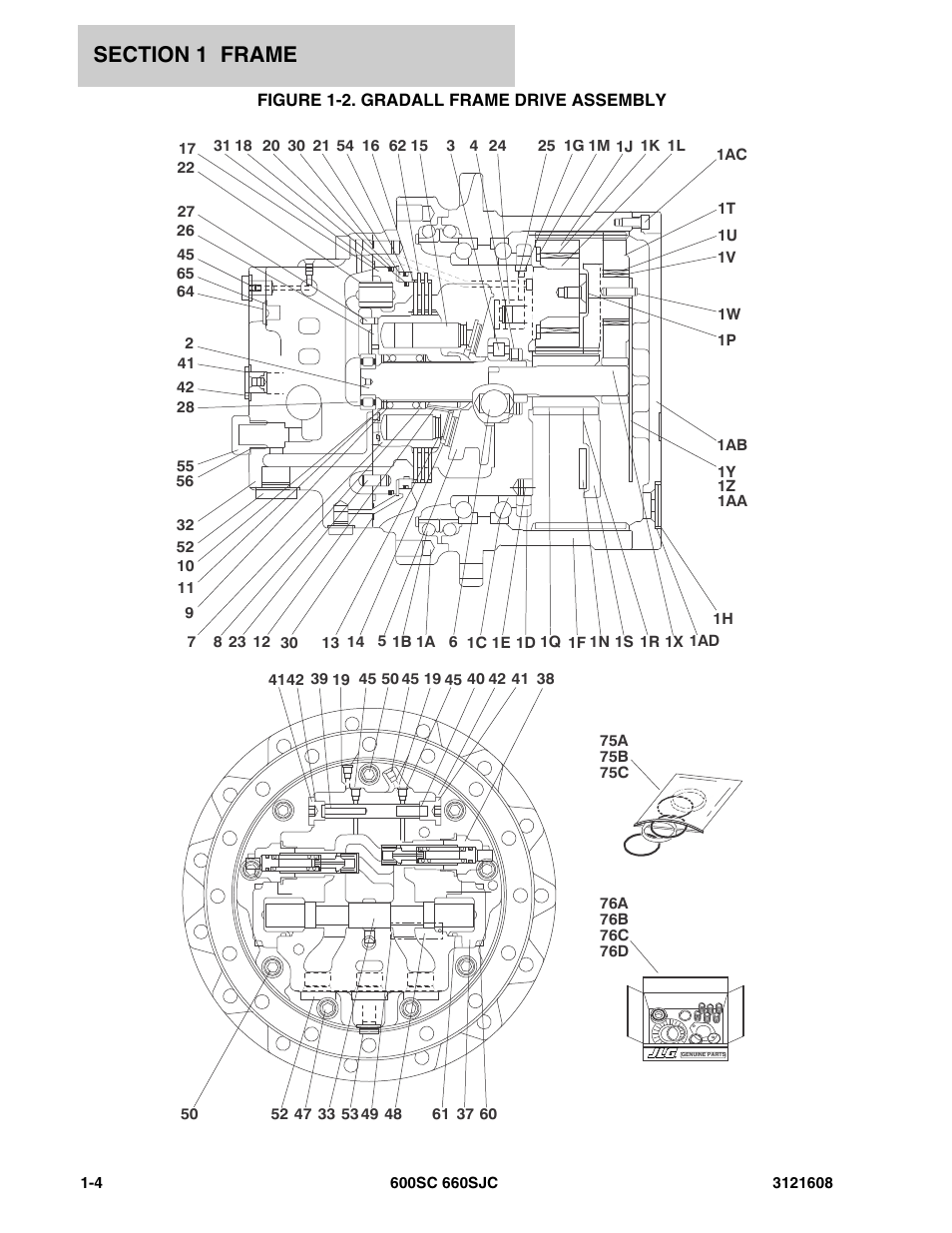 Figure 1-2. gradall frame drive assembly | JLG 600SC_660SJC Parts Manual User Manual | Page 10 / 226