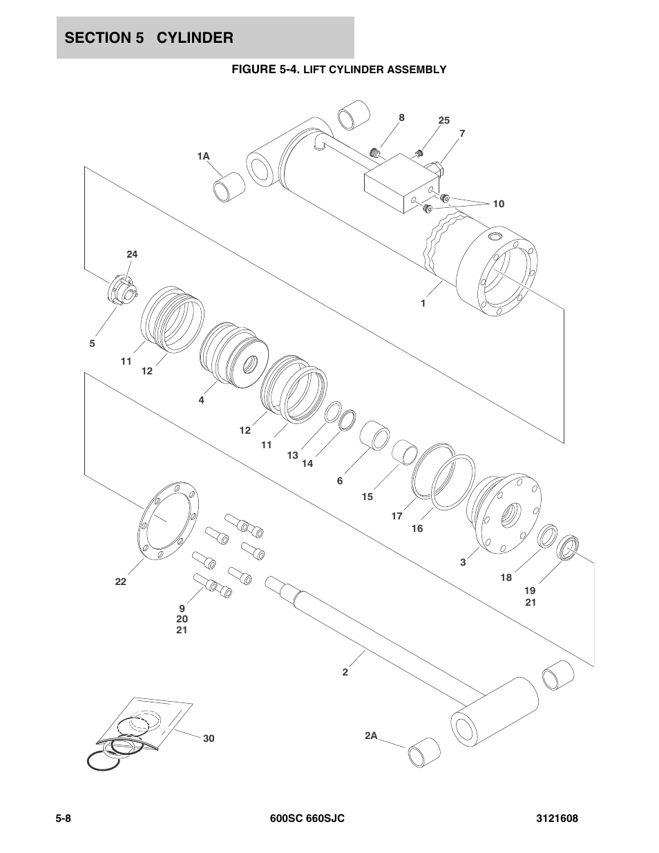 Figure 5-4. lift cylinder assembly | JLG 600SC_660SJC Parts Manual User Manual | Page 156 / 226