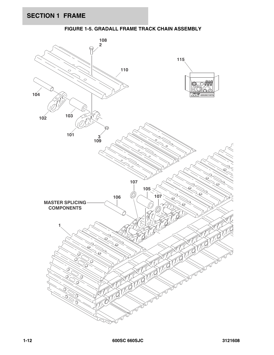 Figure 1-5. gradall frame track chain assembly | JLG 600SC_660SJC Parts Manual User Manual | Page 18 / 226