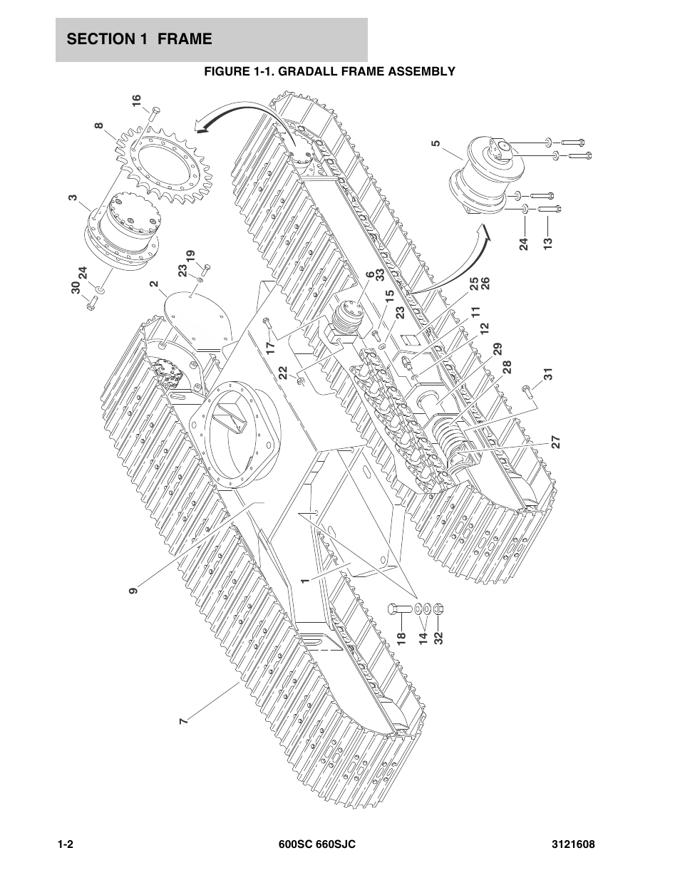 Figure 1-1. gradall frame assembly | JLG 600SC_660SJC Parts Manual User Manual | Page 8 / 226