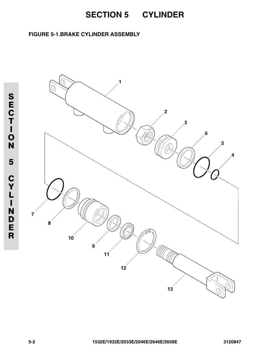 Figure 5-1. brake cylinder assembly, Brake cylinder assembly -2 | JLG 2658E Parts Manual User Manual | Page 158 / 244