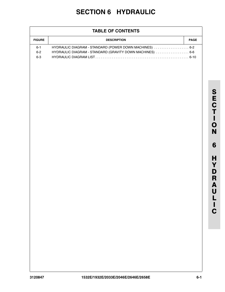 Section 6 hydraulic, Section 6 - hydraulic -1 | JLG 2658E Parts Manual User Manual | Page 185 / 244