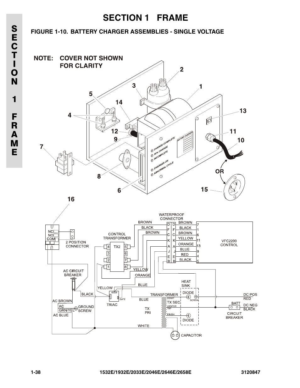 Battery charger assemblies - single voltage -38 | JLG 2658E Parts Manual User Manual | Page 44 / 244