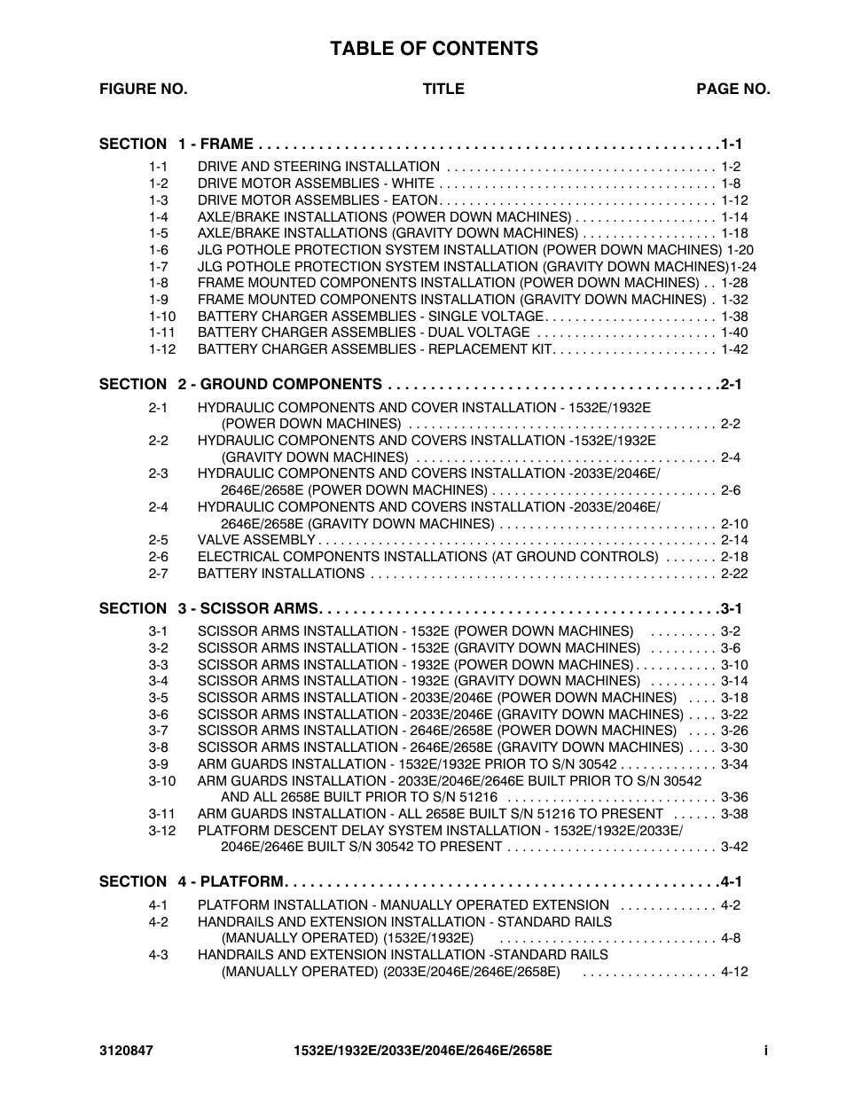 JLG 2658E Parts Manual User Manual | Page 5 / 244
