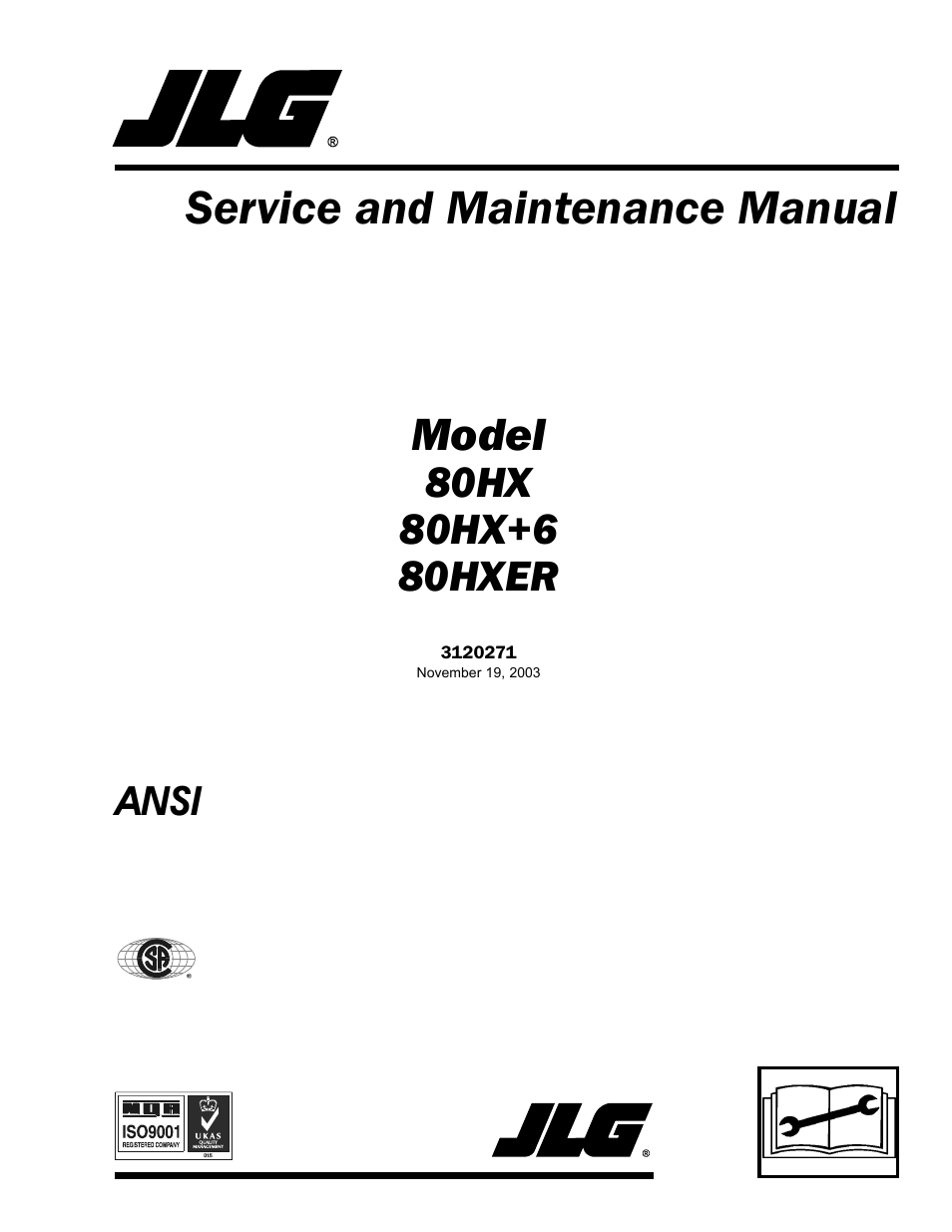 JLG 80HX_HX+6_HXER ANSI Service Manual User Manual | 176 pages