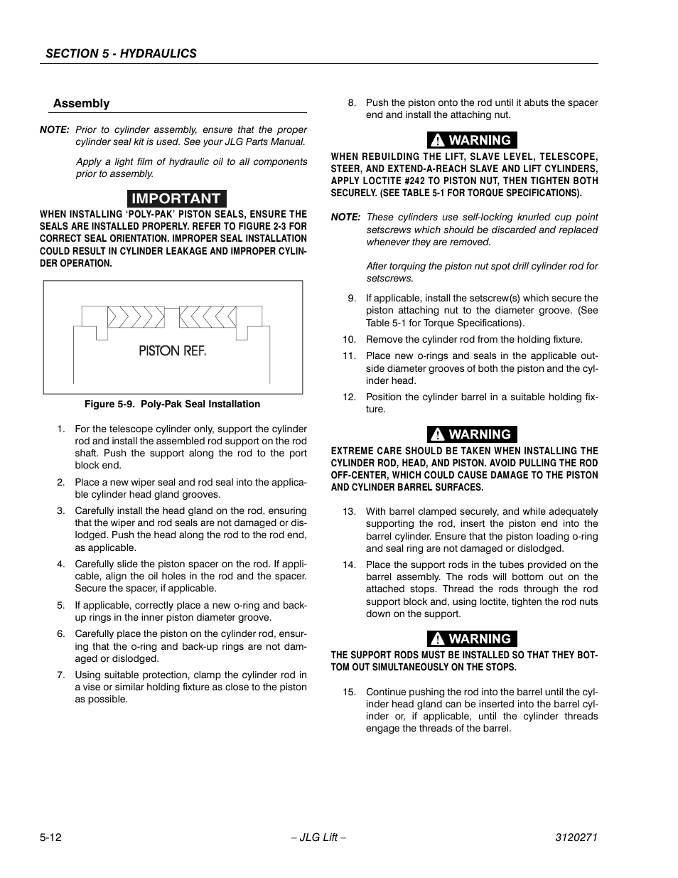 Important | JLG 80HX_HX+6_HXER ANSI Service Manual User Manual | Page 104 / 176