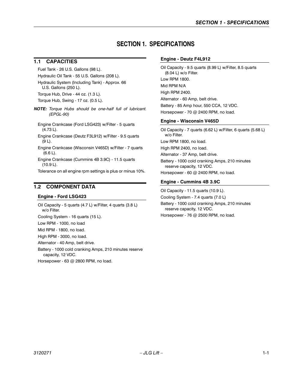 JLG 80HX_HX+6_HXER ANSI Service Manual User Manual | Page 13 / 176