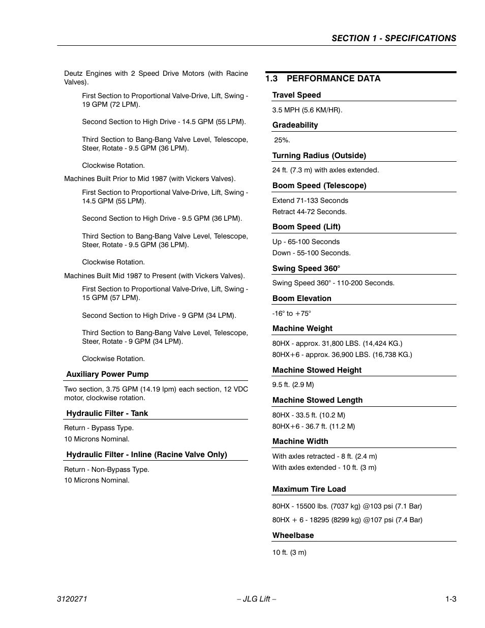 JLG 80HX_HX+6_HXER ANSI Service Manual User Manual | Page 15 / 176