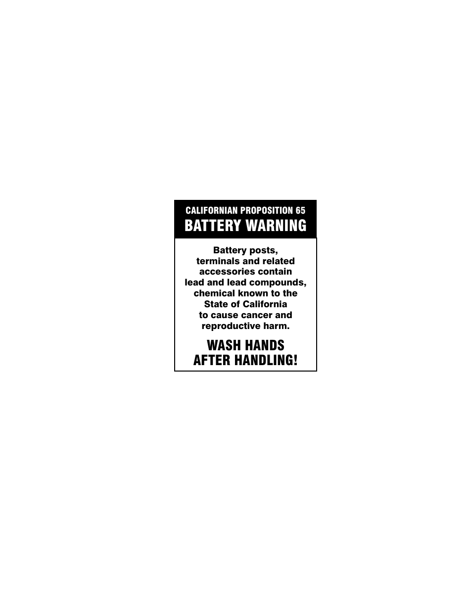 Battery warning, Wash hands after handling | JLG 80HX_HX+6_HXER ANSI Service Manual User Manual | Page 2 / 176