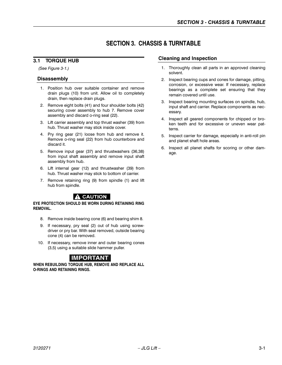 Important | JLG 80HX_HX+6_HXER ANSI Service Manual User Manual | Page 39 / 176