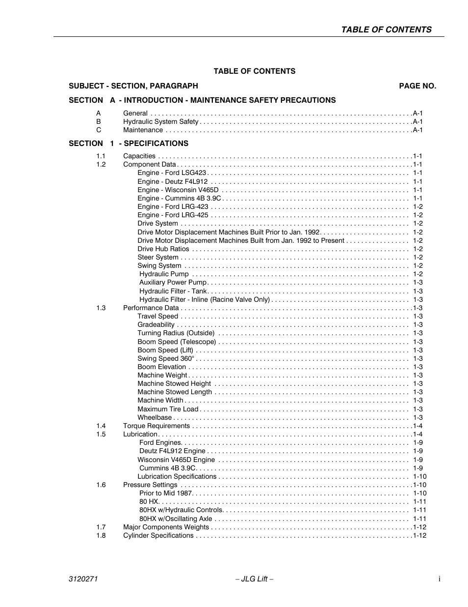 JLG 80HX_HX+6_HXER ANSI Service Manual User Manual | Page 5 / 176