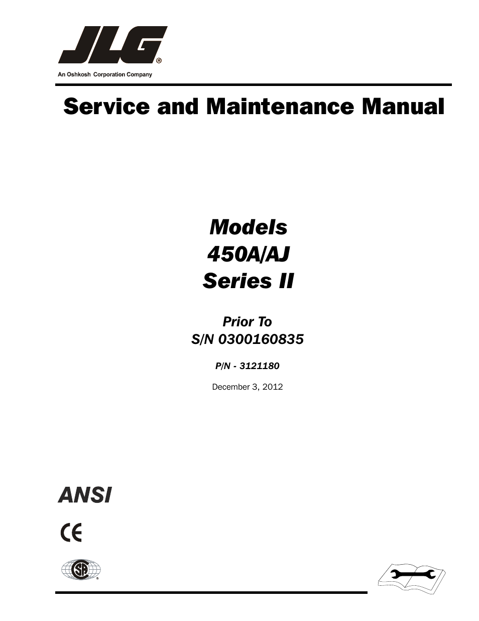 JLG 450A_AJ Series II Service Manual User Manual | 472 pages